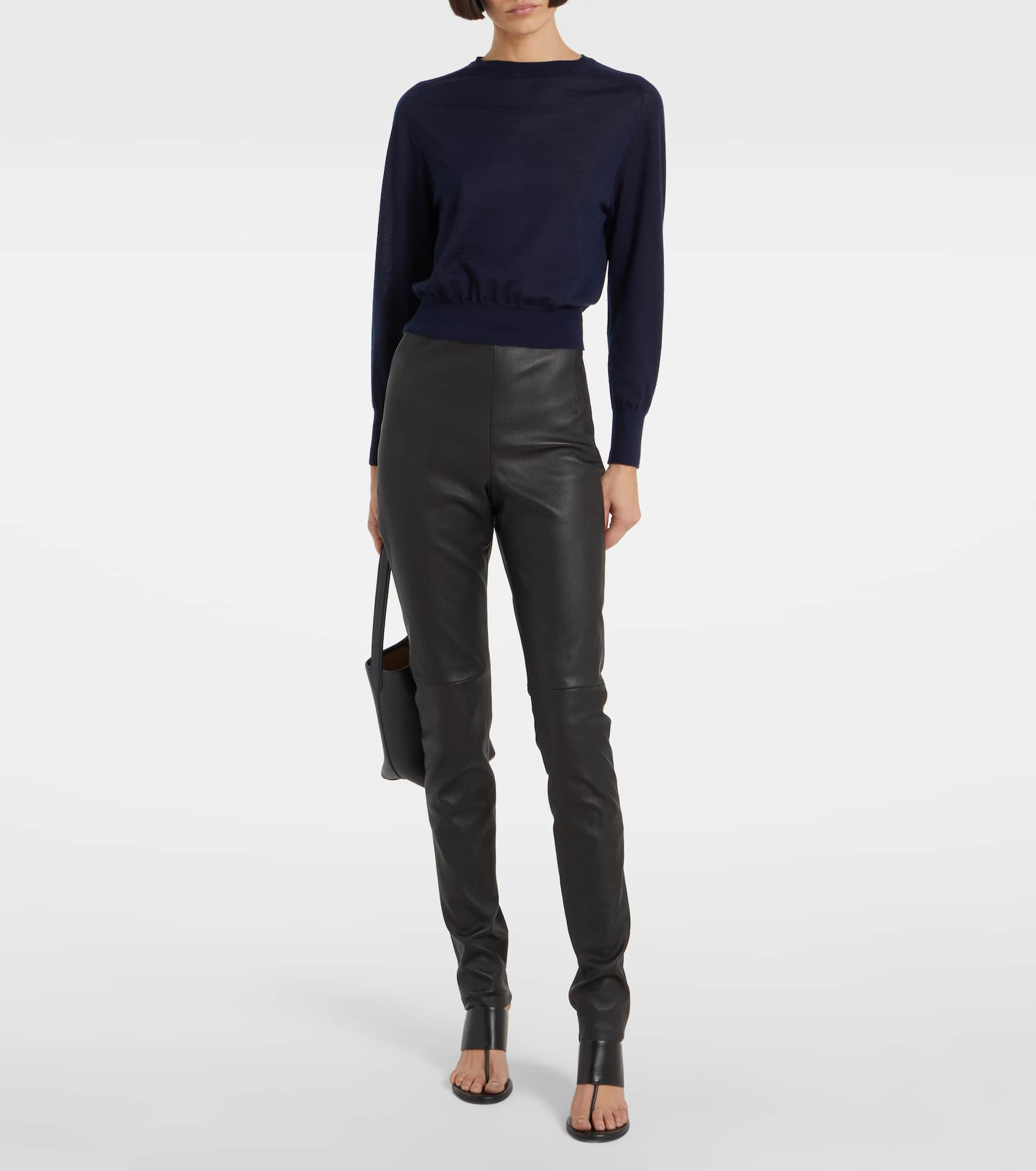 Lakun leather straight pants - 2