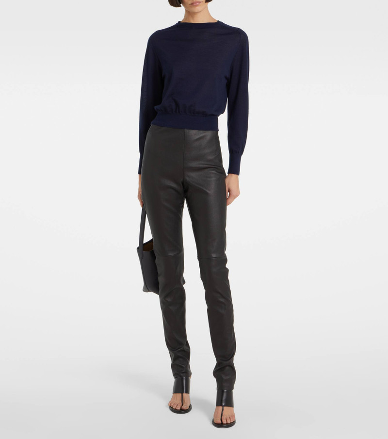 The Row Lakun leather straight pants outlook