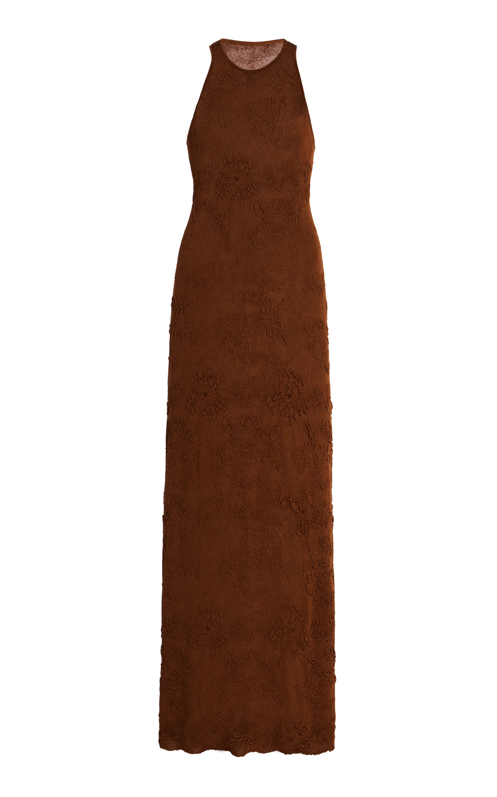 El Virao Open Back Knit Jacquard Maxi Dress brown - 1