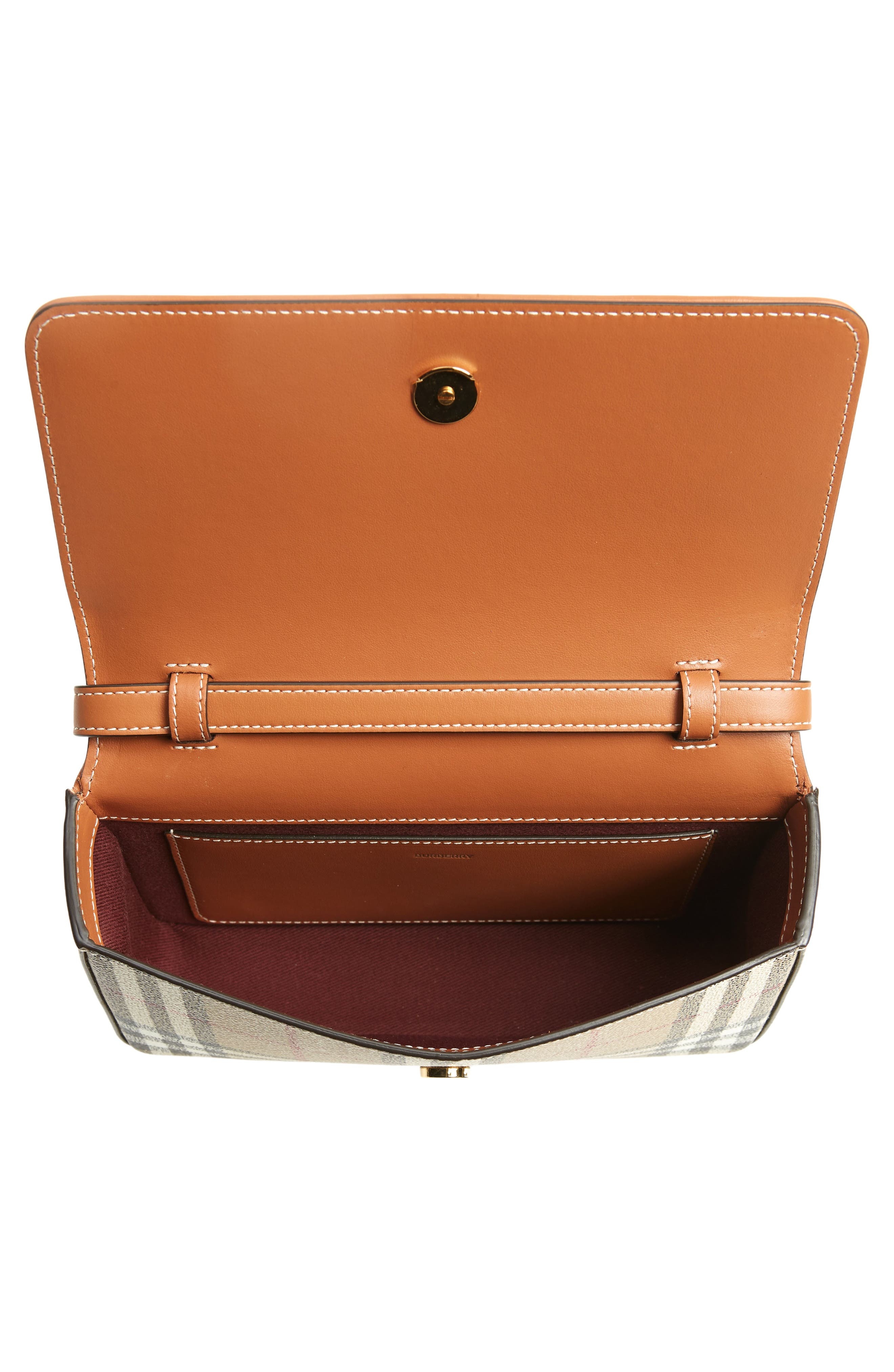 burberry Hampshire Check Crossbody Bag in Archive Beige at Nordstrom - 4