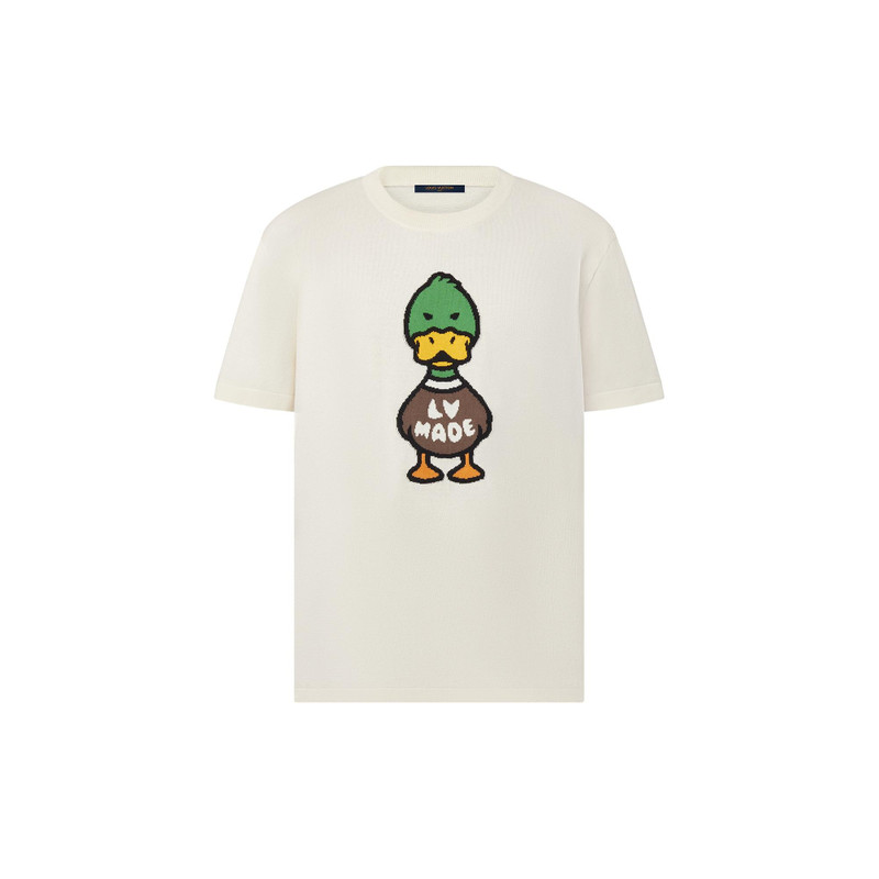 Intarsia Jacquard Duck Short-Sleeved Crewneck - 1