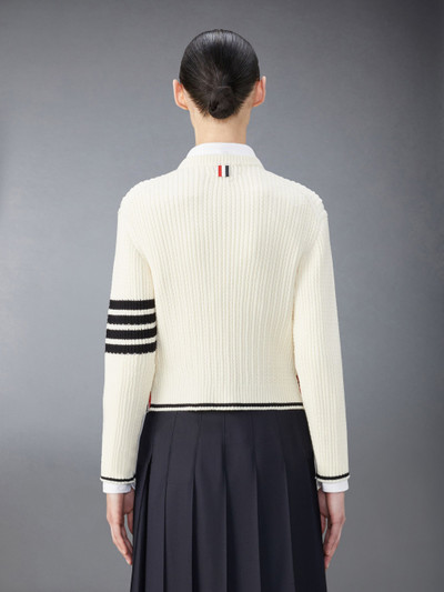 Thom Browne stripe-detailing cable-knit jumper outlook