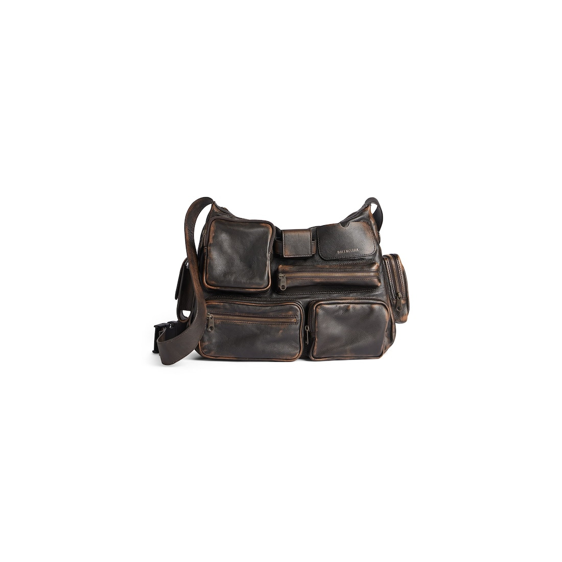 Men's Superbusy Messenger Bag Used Effect in Brown - 5