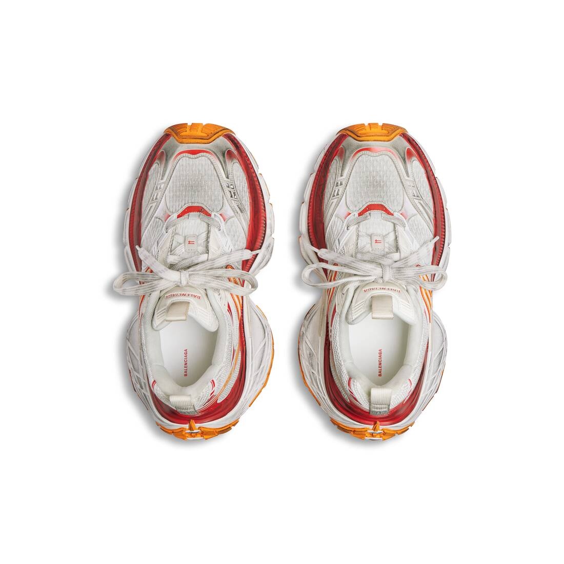 関税込【BALENCIAGA】10XL mesh sneakers White/Orange BALENCIAGA White & Orange 10XL Sneakers | ssense | REVERSIBLE