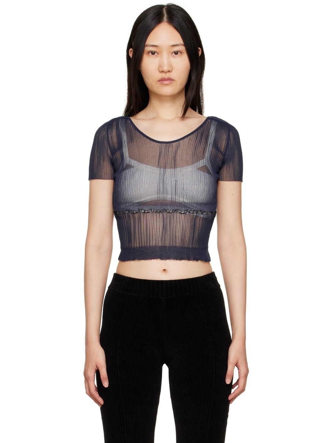 Navy Le Papier 'La Maille Sognu' T-Shirt - 1