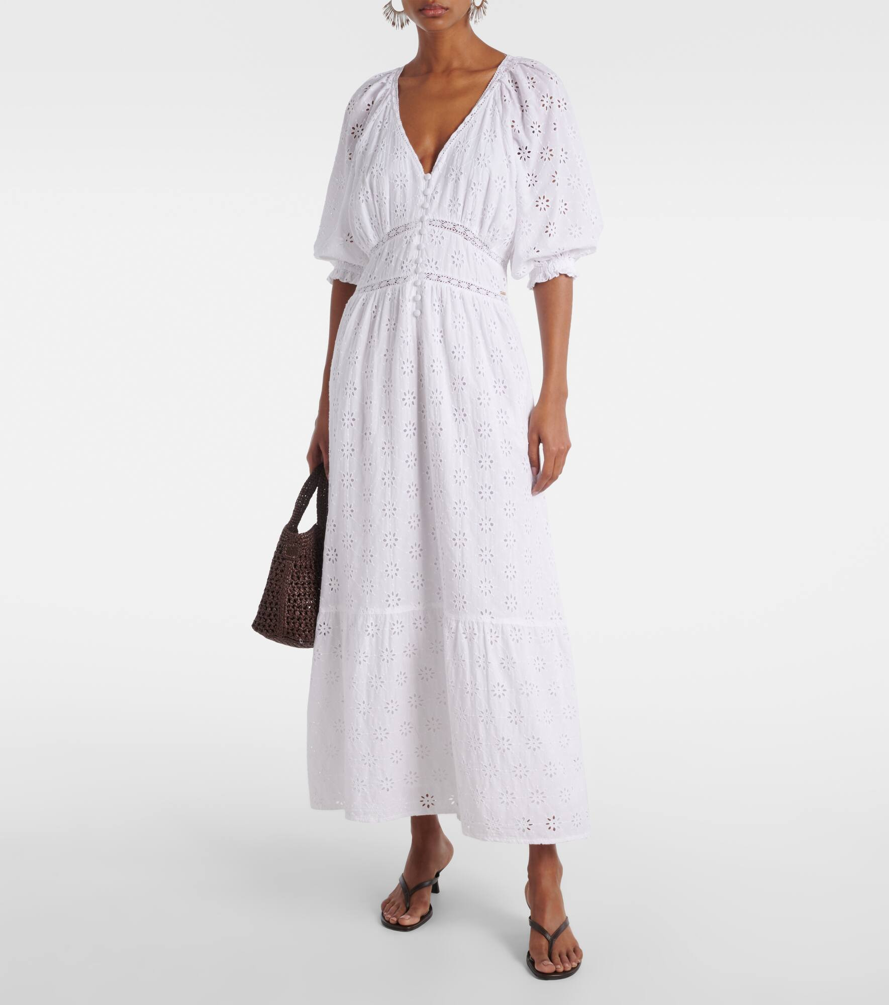Daphne broderie anglaise cotton midi dress - 2