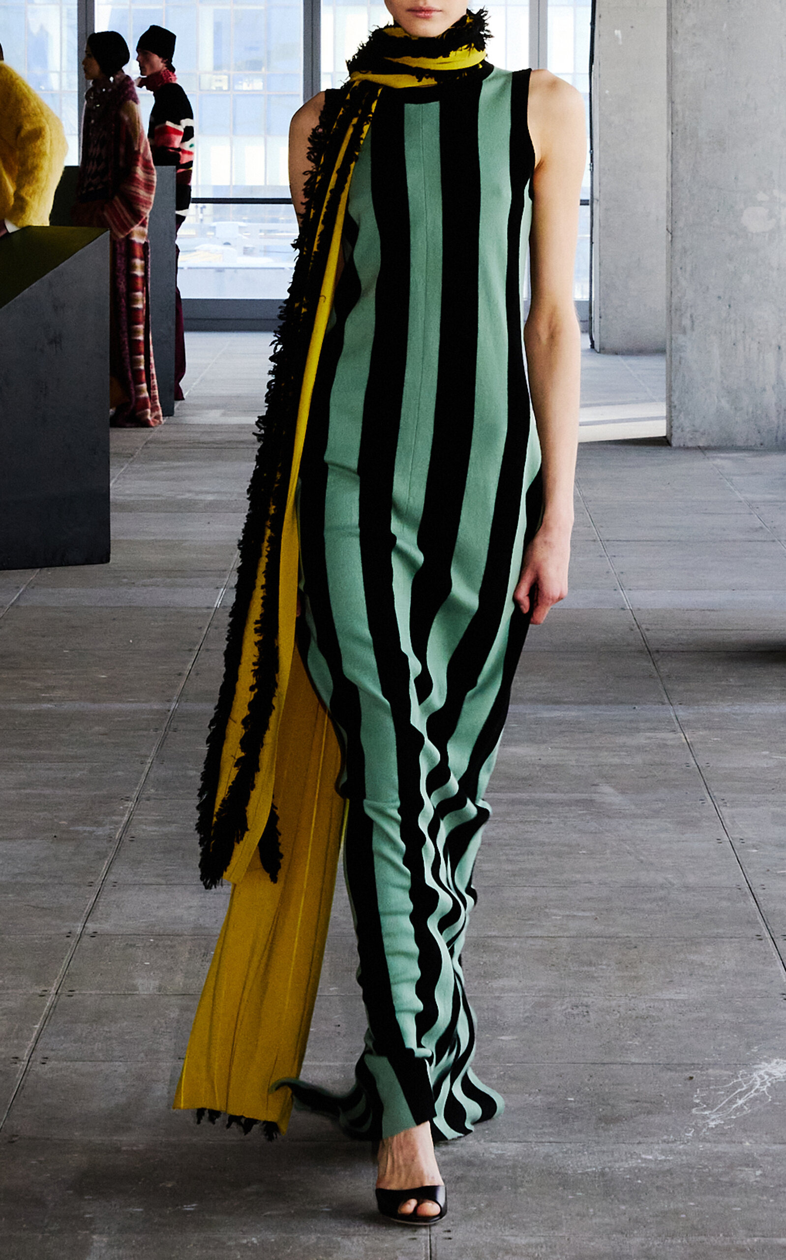 Jeanne Merino Wool Gown stripe - 5