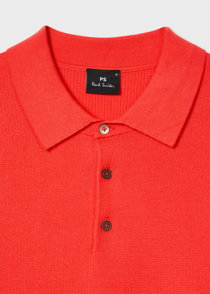 Paul Smith Coral Textured Cotton Knitted Polo Shirt outlook