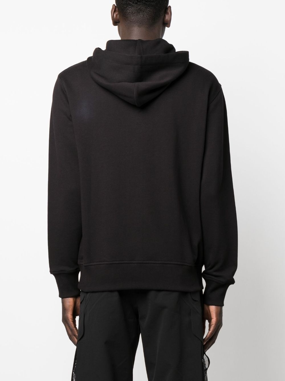 logo-print cotton hoodie - 4