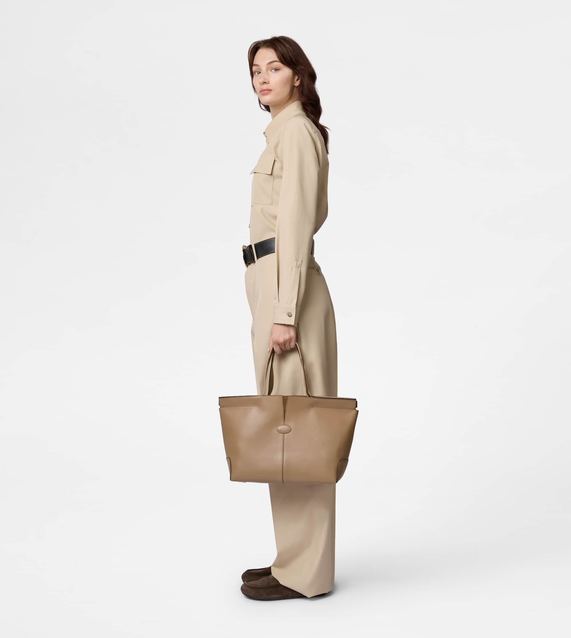 TOD'S DI BAG FOLIO IN LEATHER MEDIUM-SMALL - BEIGE - 7