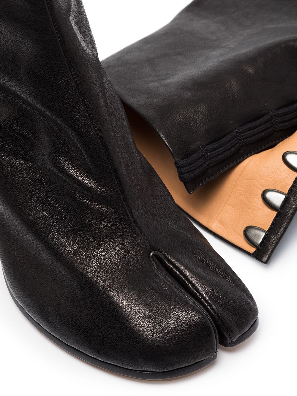 MAISON MARGIELA Women Vintage Leather Tabi High Heel Ankle Boots - 2