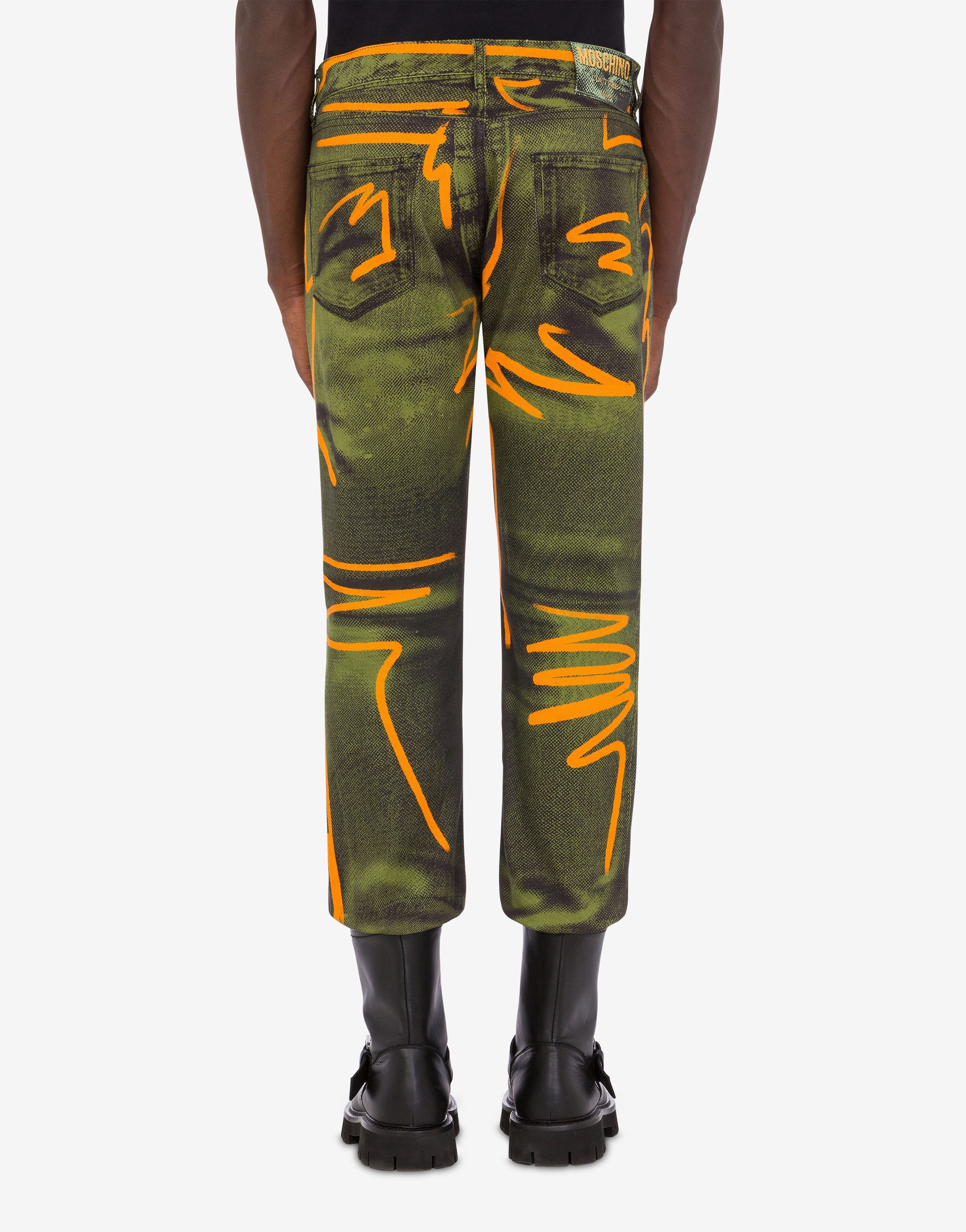 SHADOWS & SQUIGGLES COTTON BULL DENIM TROUSERS - 3