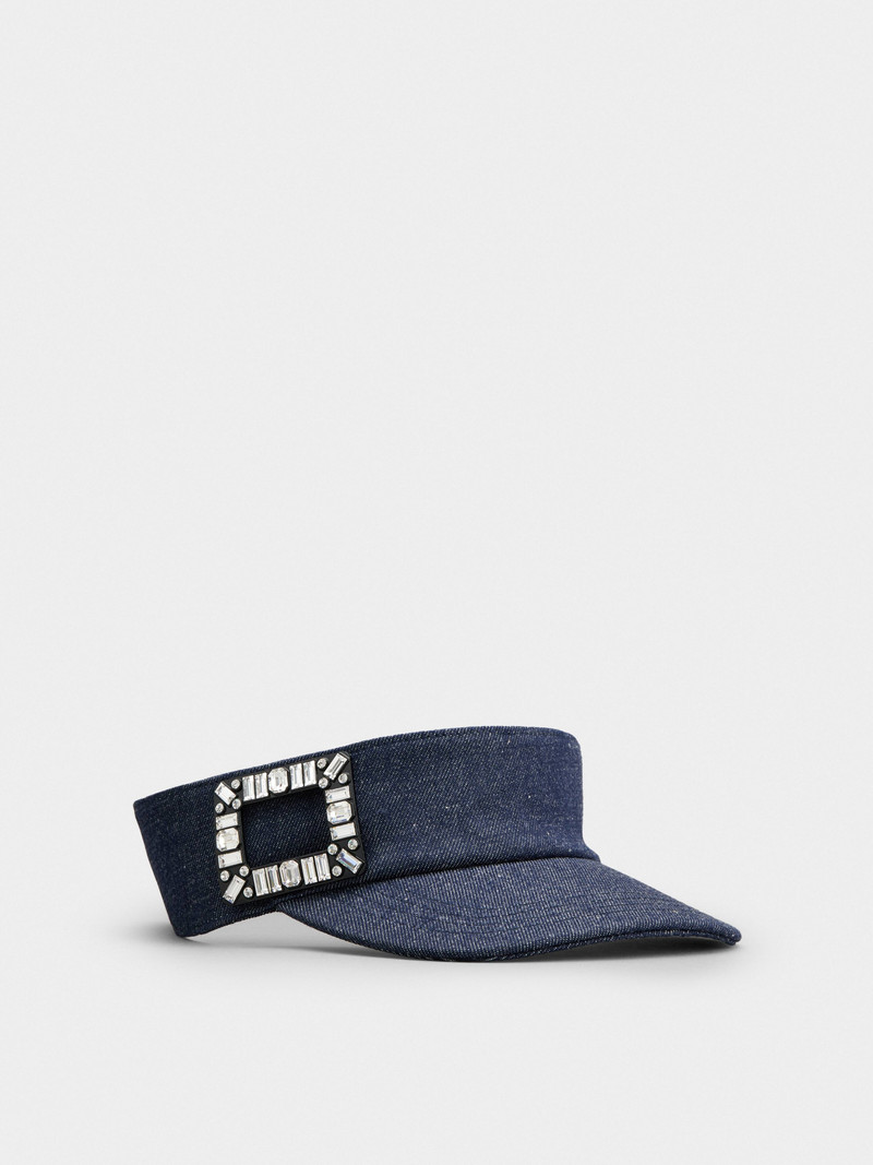 Roger Vivier Viv' Skate Visor in Denim outlook