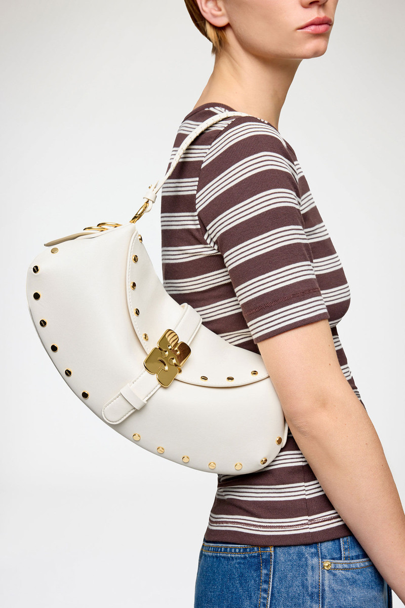 GANNI B-KAT BAG STUDS IN WHITE outlook