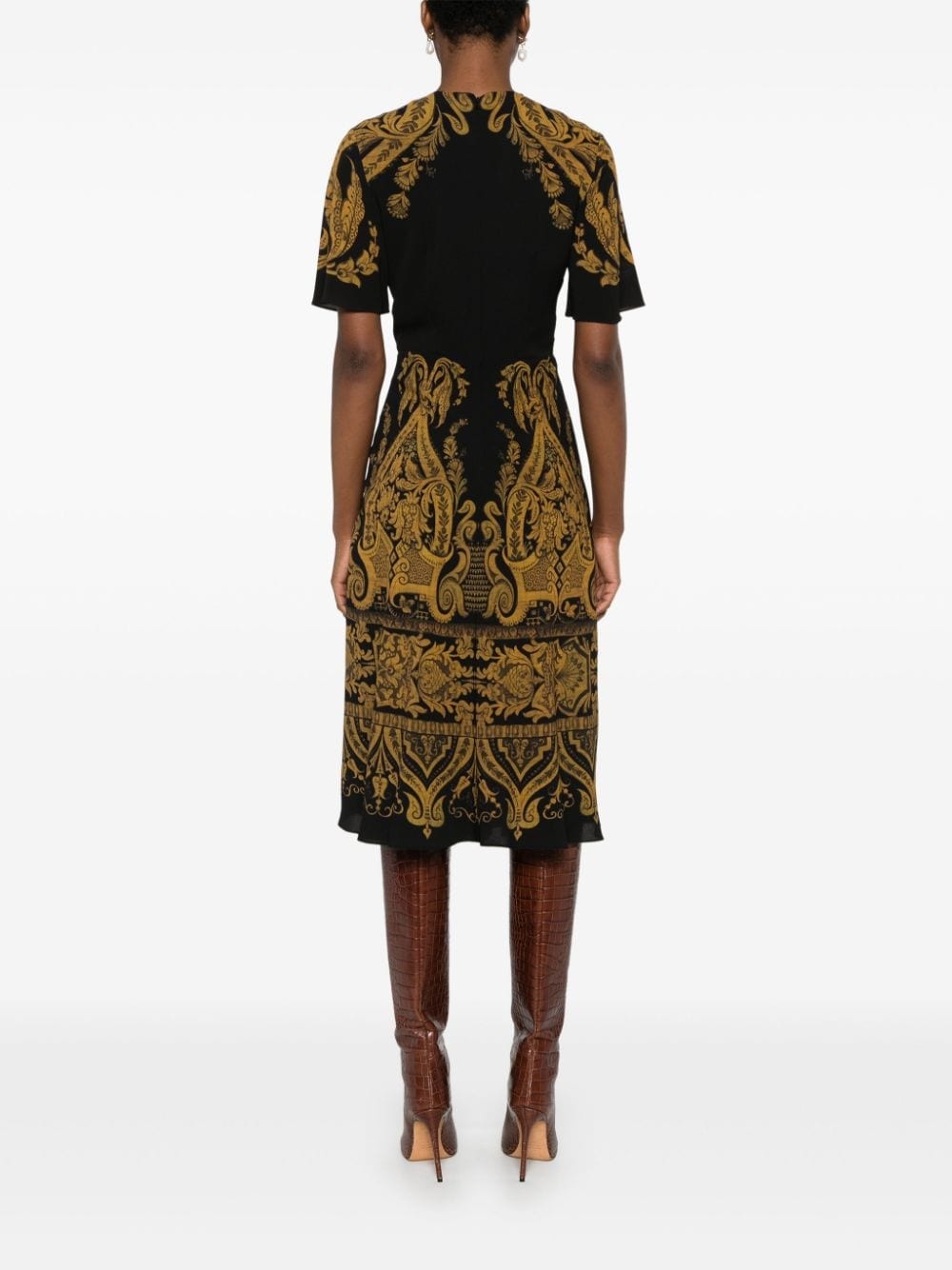 paisley-print midi dress - 4