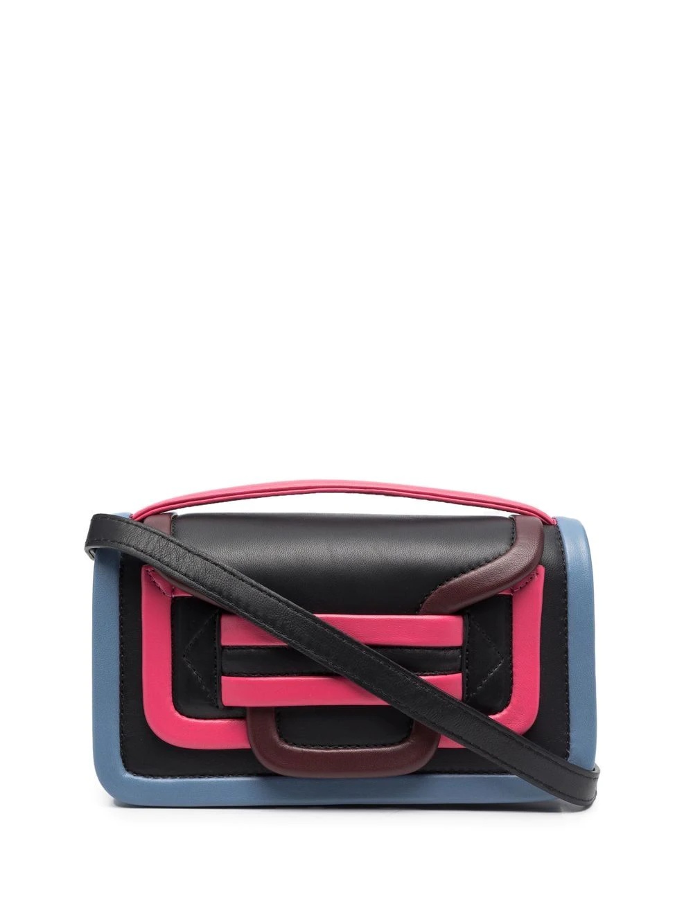 leather colour-block crossbody-bag - 1