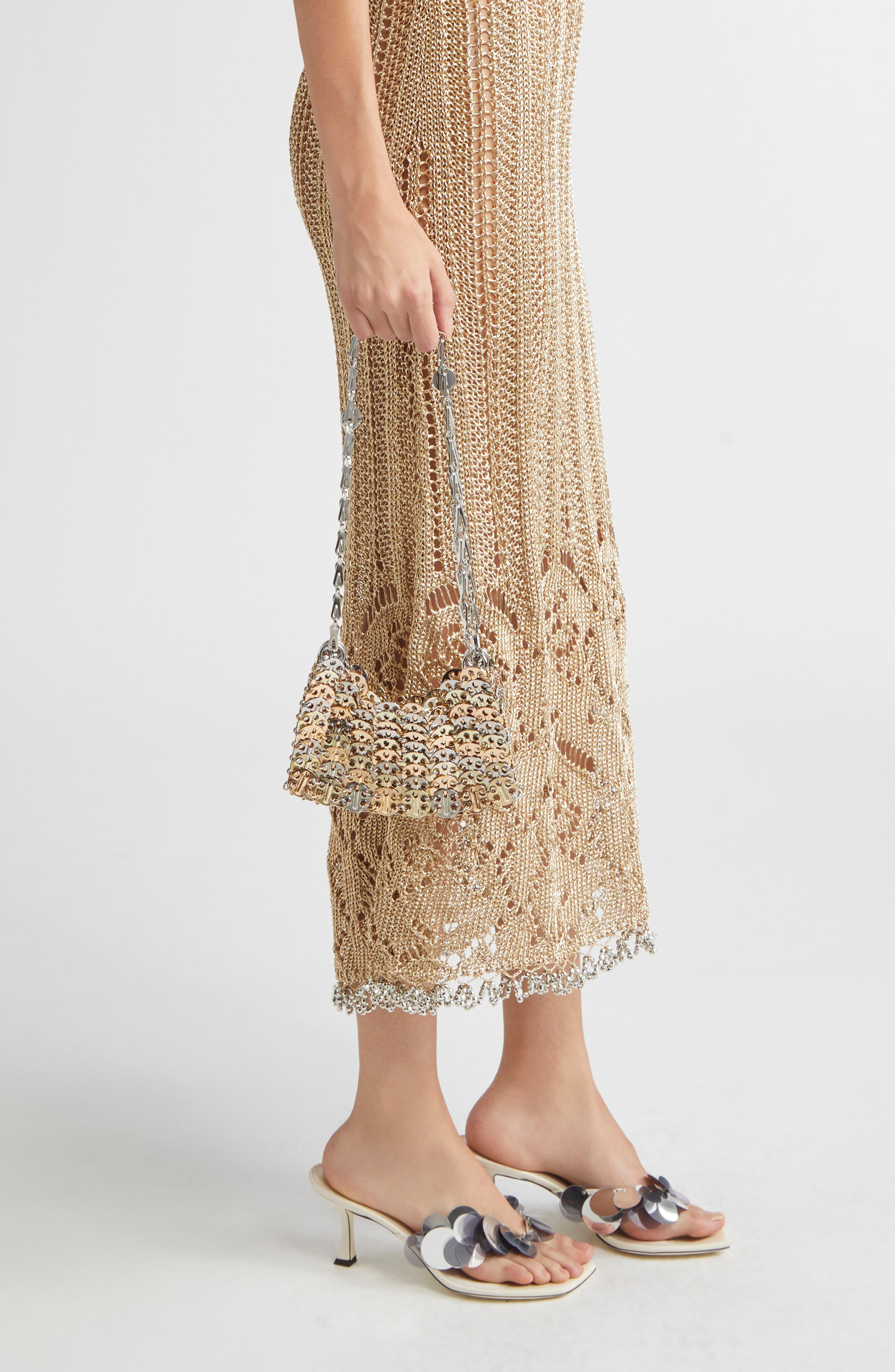 Rabanne Nano 1969 Iconic Shoulder Bag in Pink Gold /Silver at Nordstrom - 3