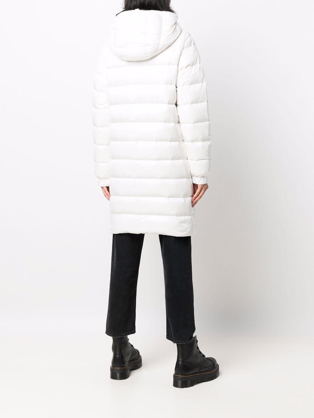 zip-up midi puffer coat - 4