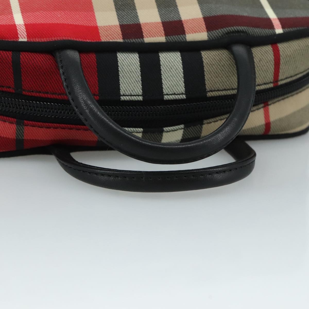 Burberry Nova Check Hand Bag Canvas Red - 7