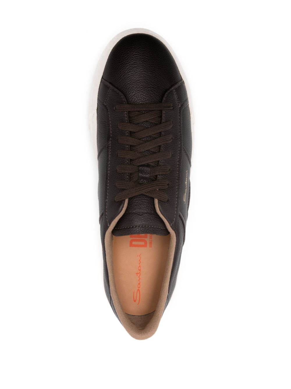 lace-up leather sneakers - 4