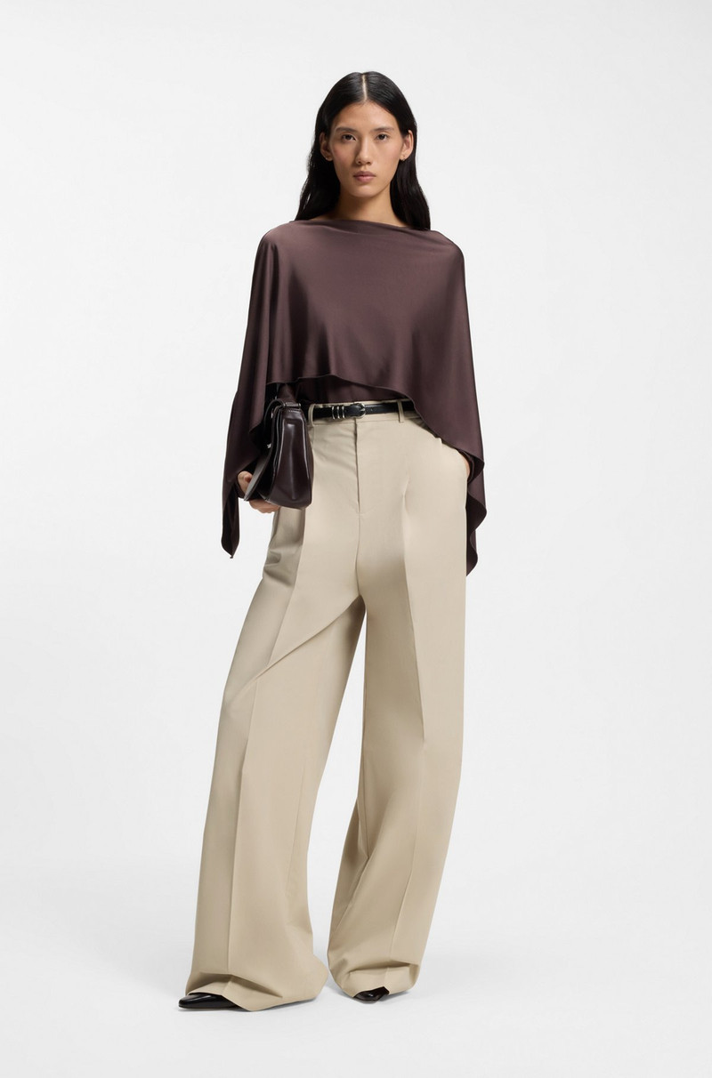 BOSS WIDE-LEG TROUSERS IN COTTON WITH STRETCH outlook