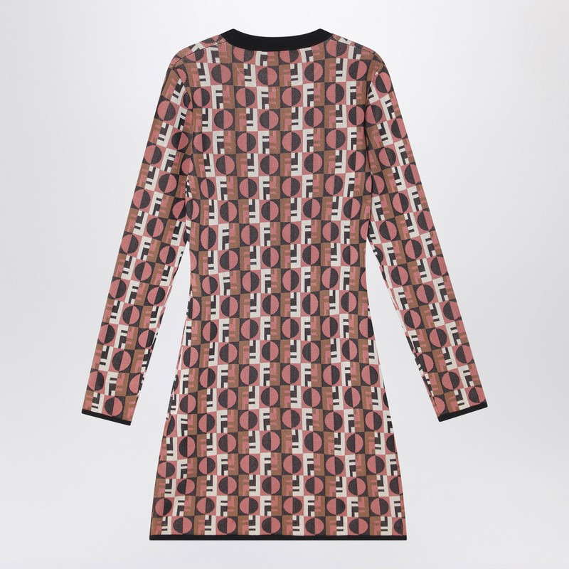 Fendi Pink Viscose Jacquard Dress Women - 2