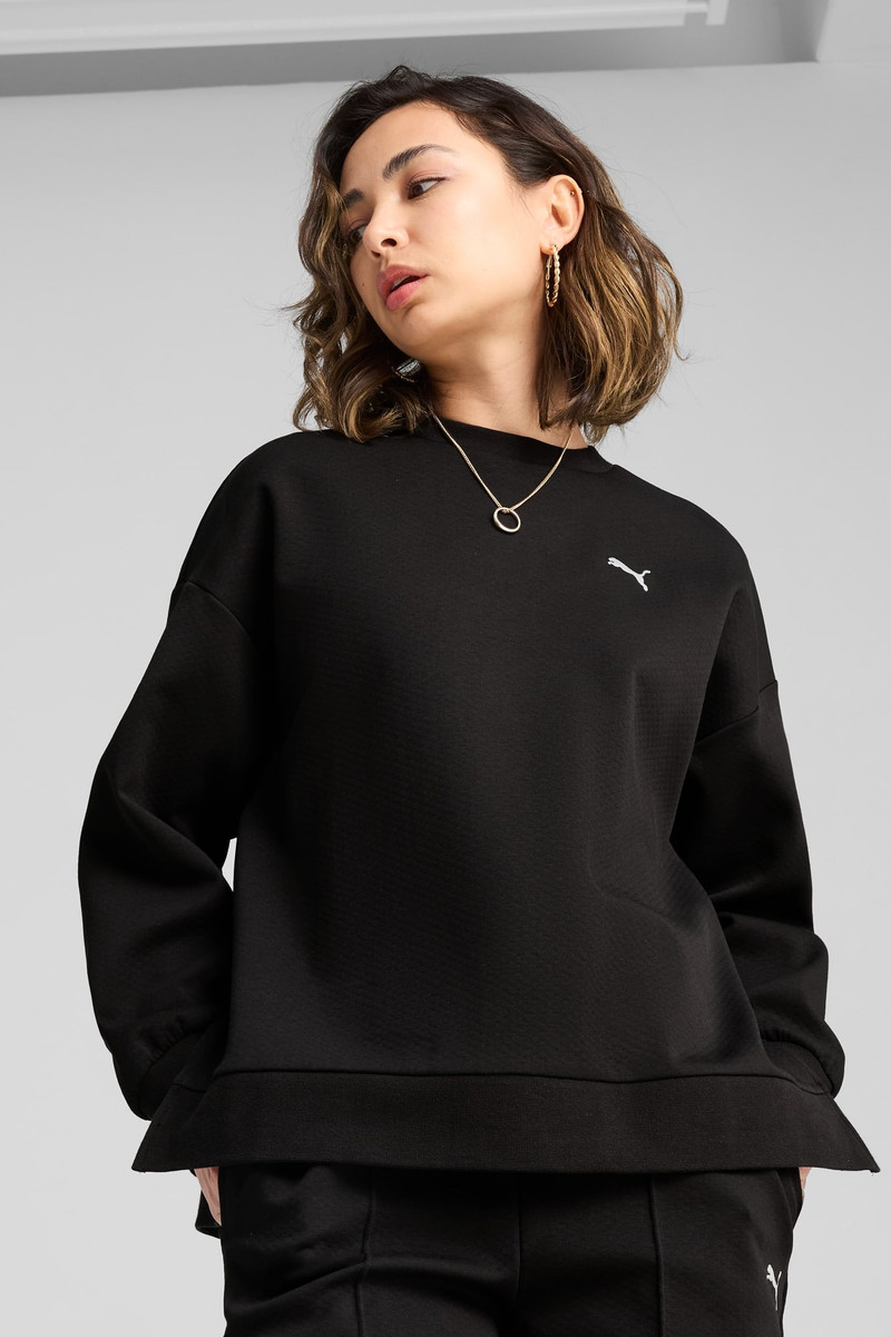 PUMA Wardrobe Essentials Women's Oversized Crew Sweatshirt outlook
