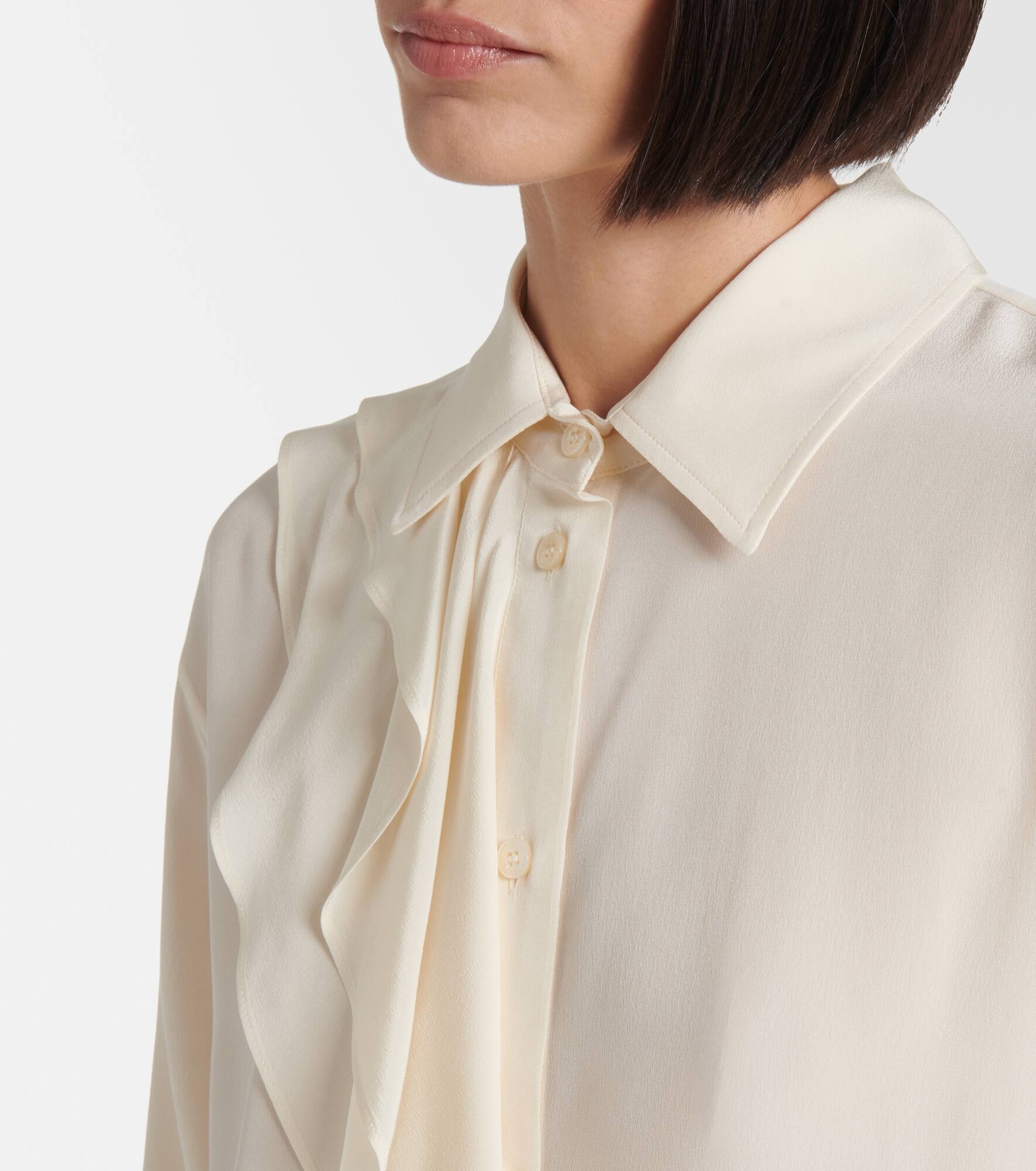 Ruffled silk blouse - 4