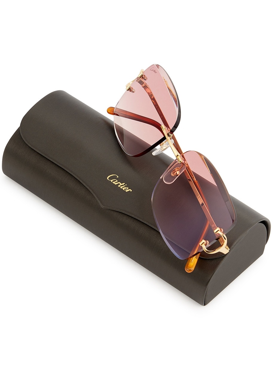 Cartier Signature C De Cartier Rimless Square-frame Sunglasses - 5