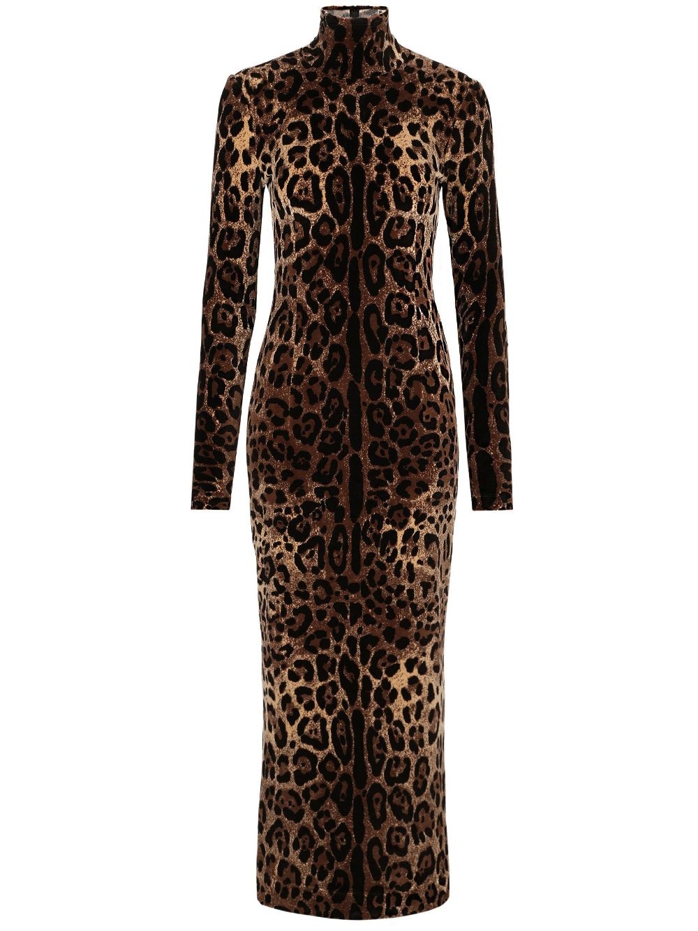 leopard-print mid-length dress - 1