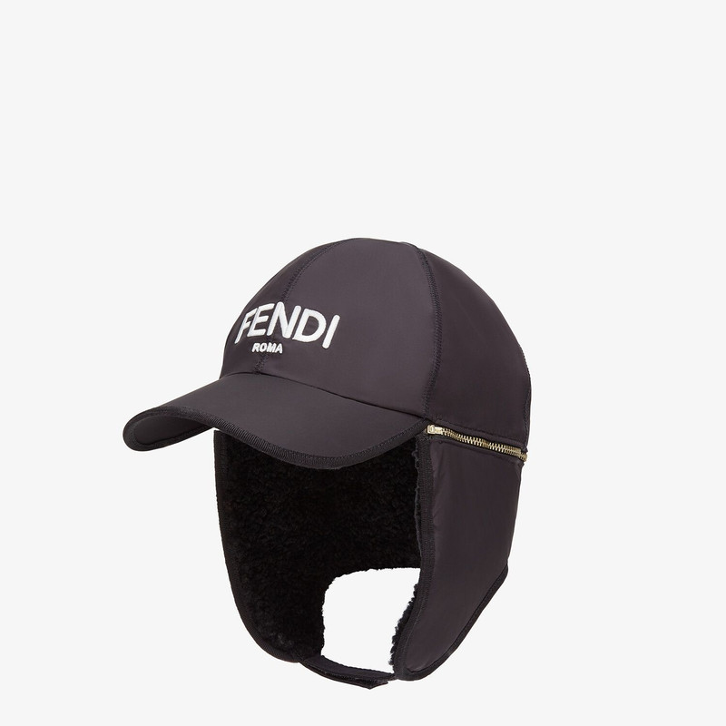 Black nylon baseball cap 1
