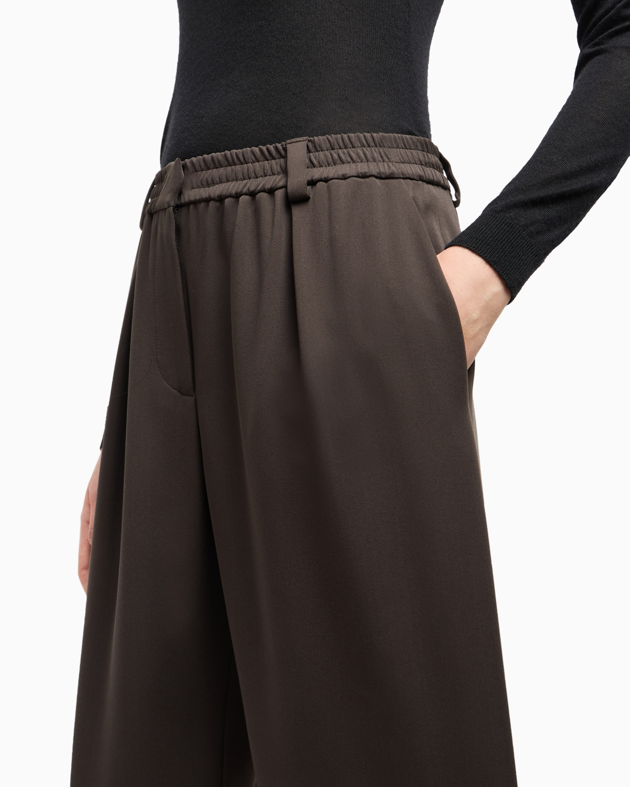 STRAIGHT TROUSERS IN SILK DOUBLE GEORGETTE - 5