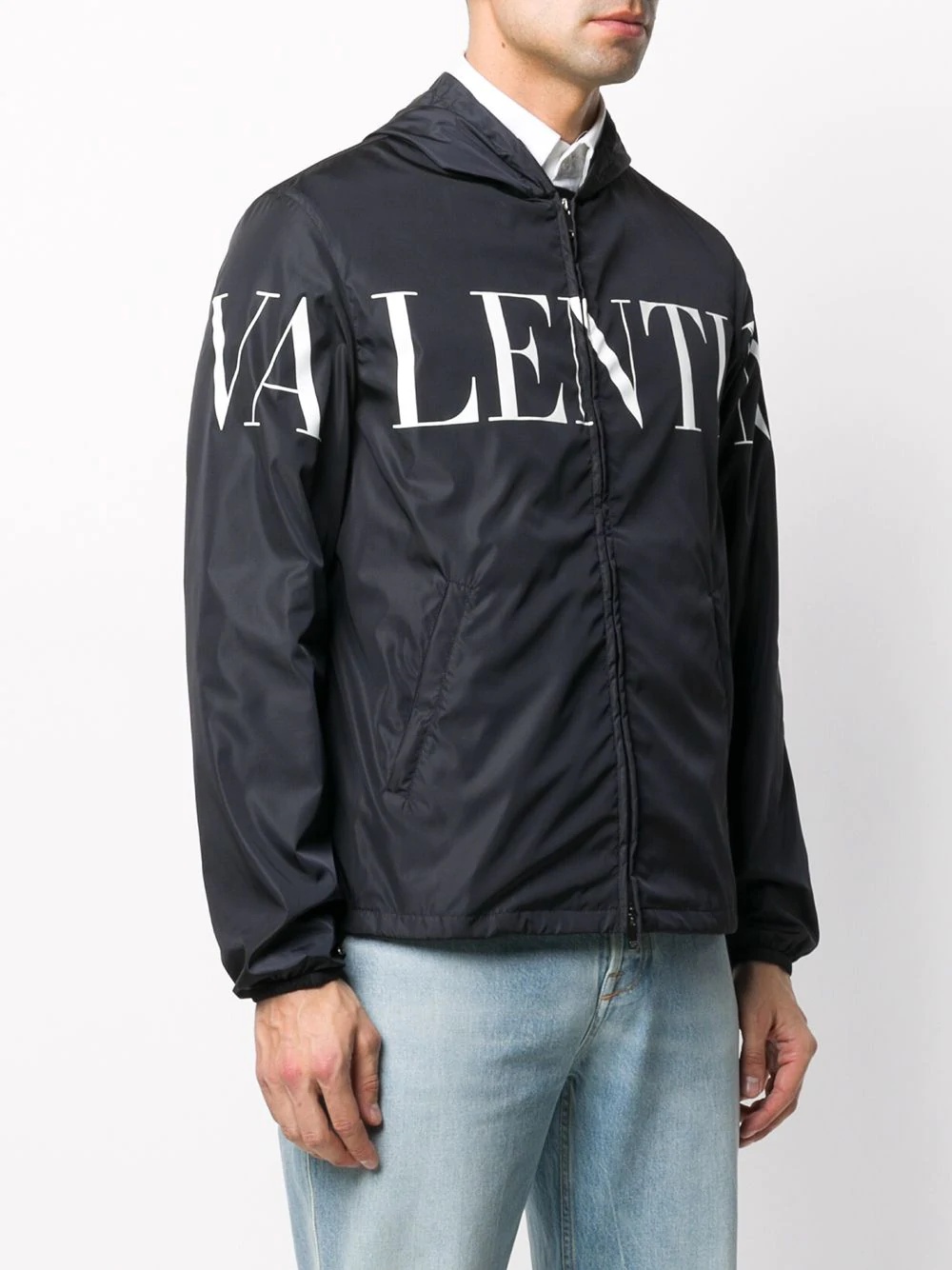 logo print hooded jacket - 3