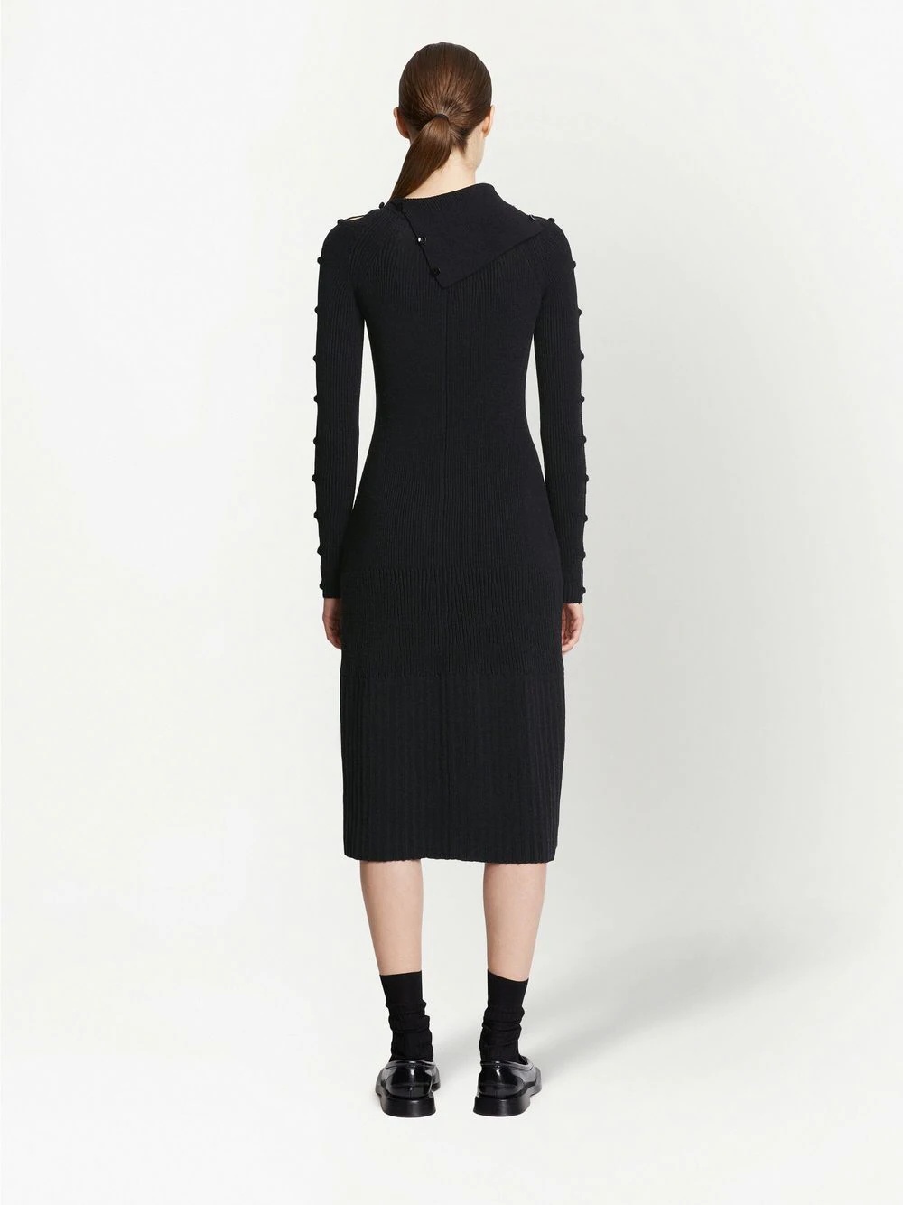 micro-ribbed midi dress - 3