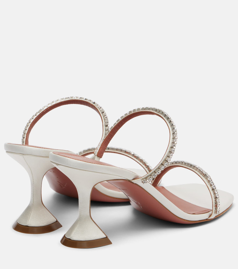 Amina Muaddi Gilda 70 embellished satin mules outlook