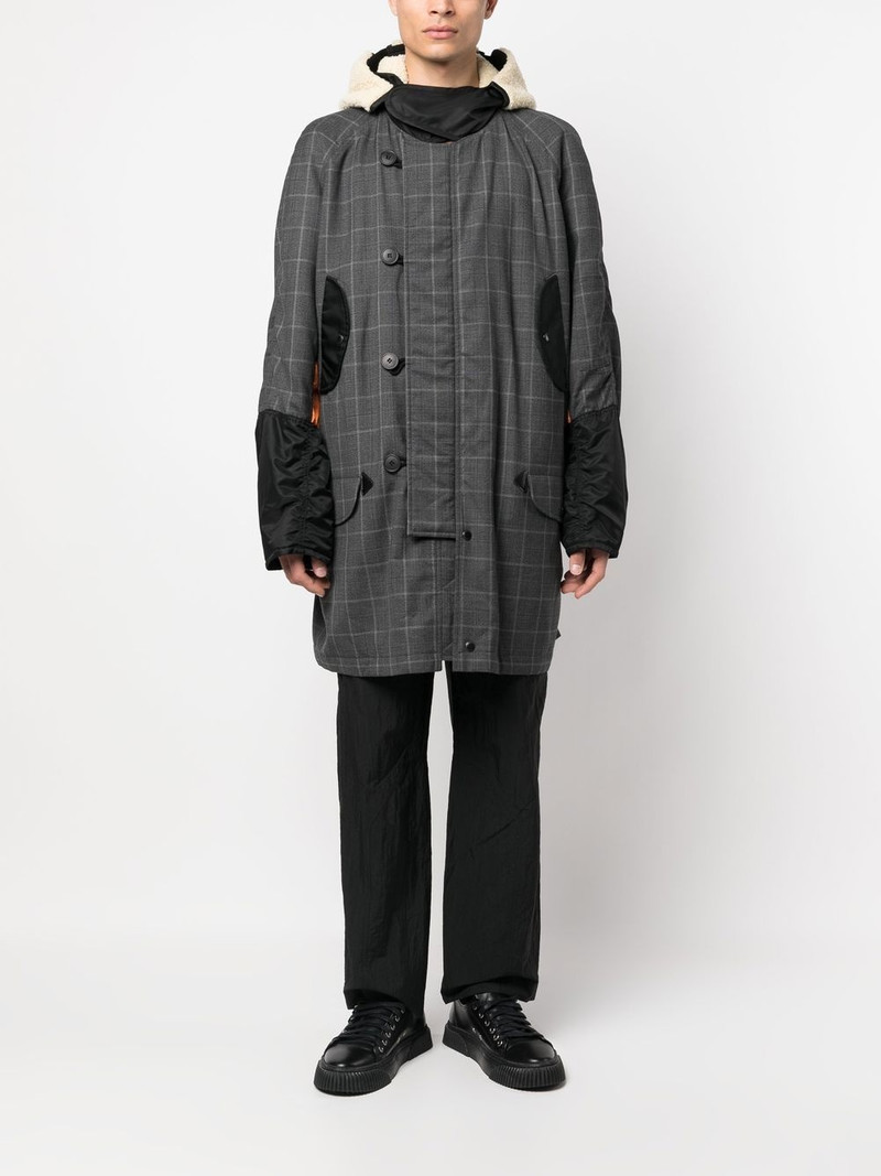 Junya Watanabe MAN checked patchwork coat outlook