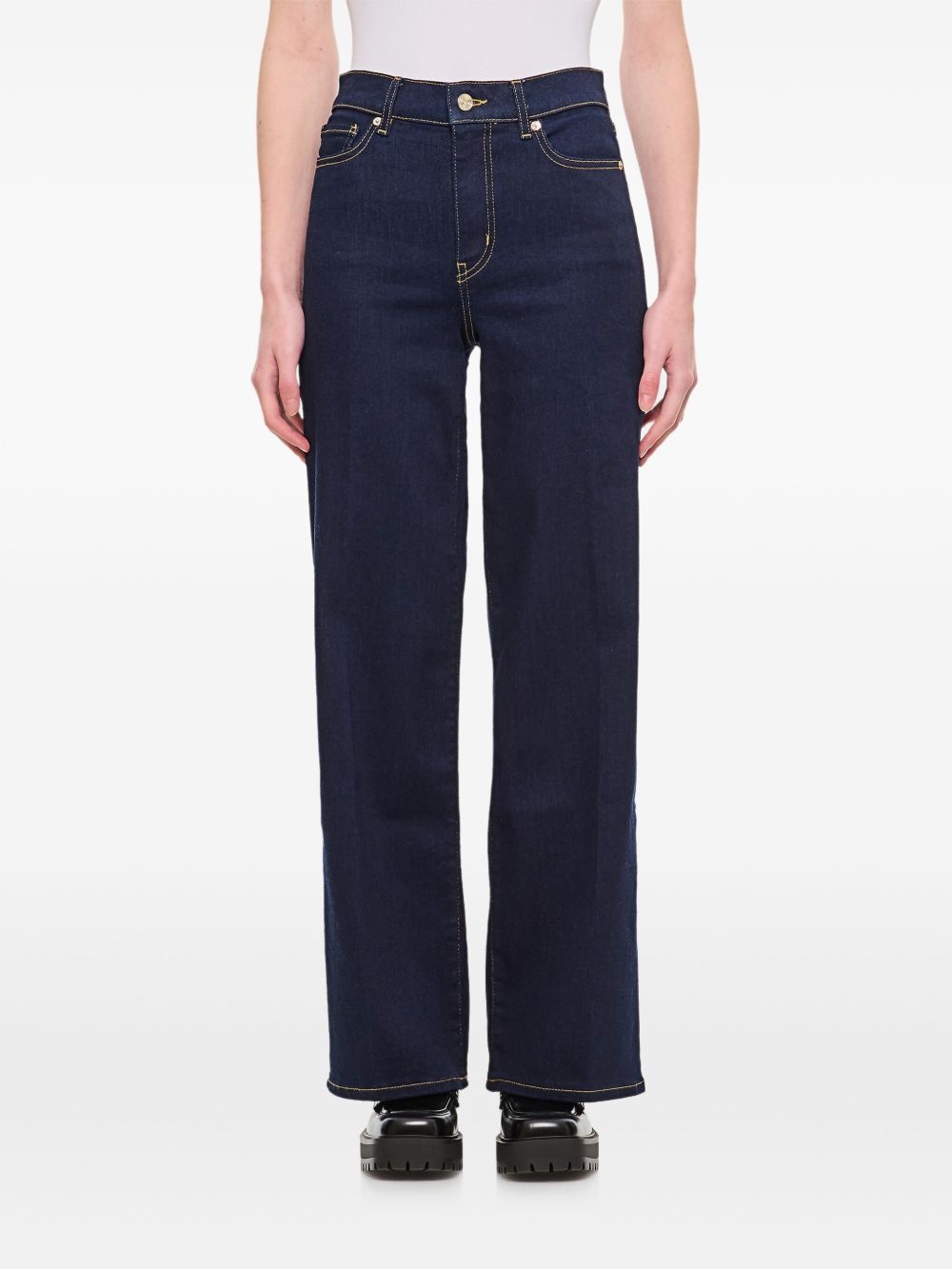 contrast-stitching jeans - 1