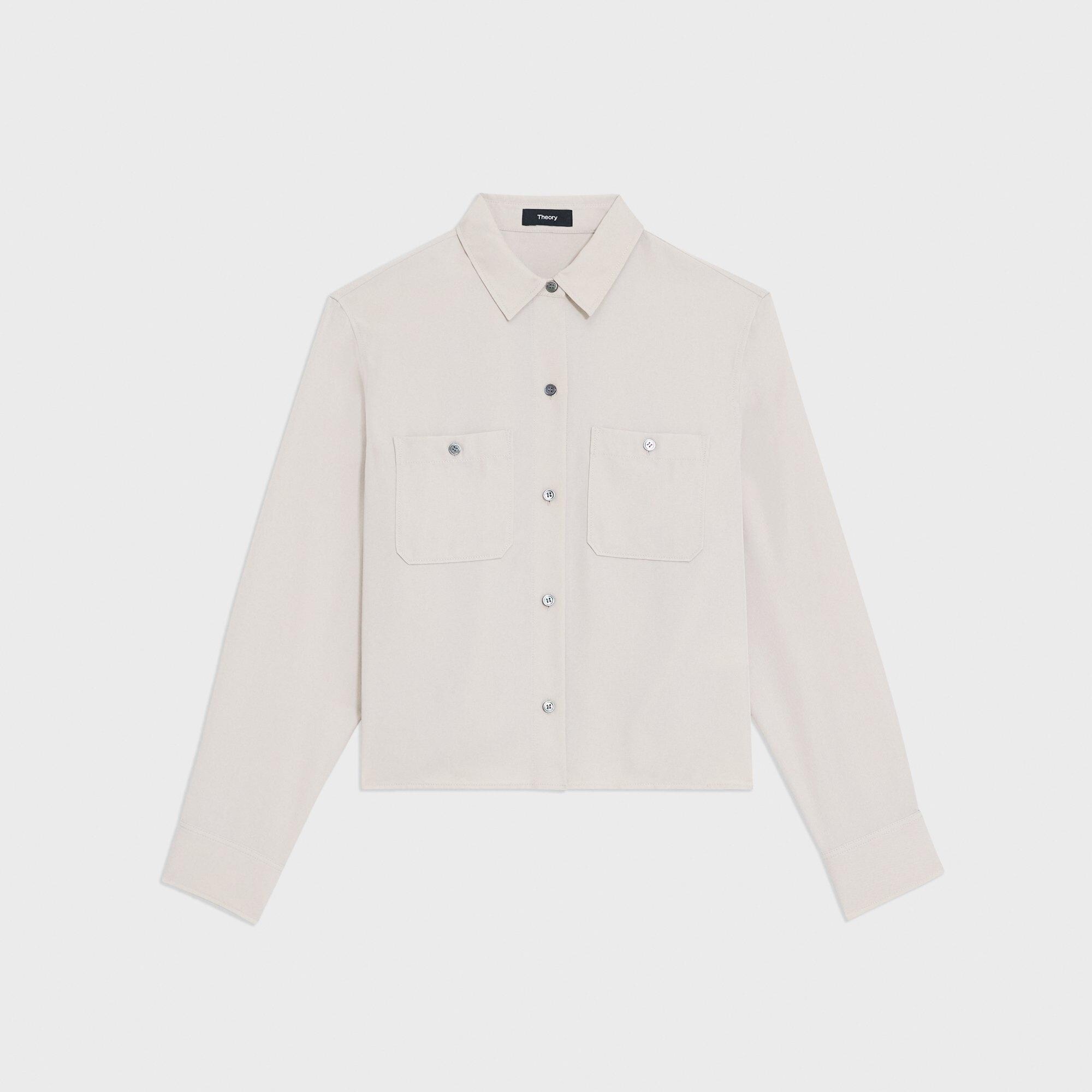 Patch Pocket Shirt in Fluid Twill - 1
