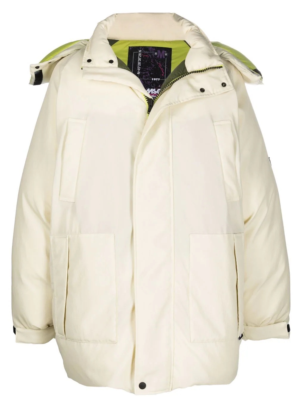 logo-patch padded coat - 1