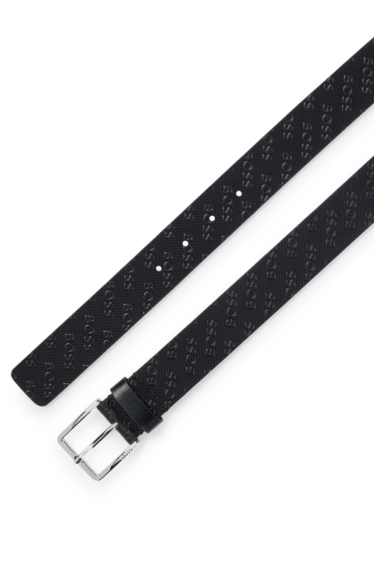 ITALIAN-LEATHER BELT WITH REPEAT-LOGO DETAILS - 4
