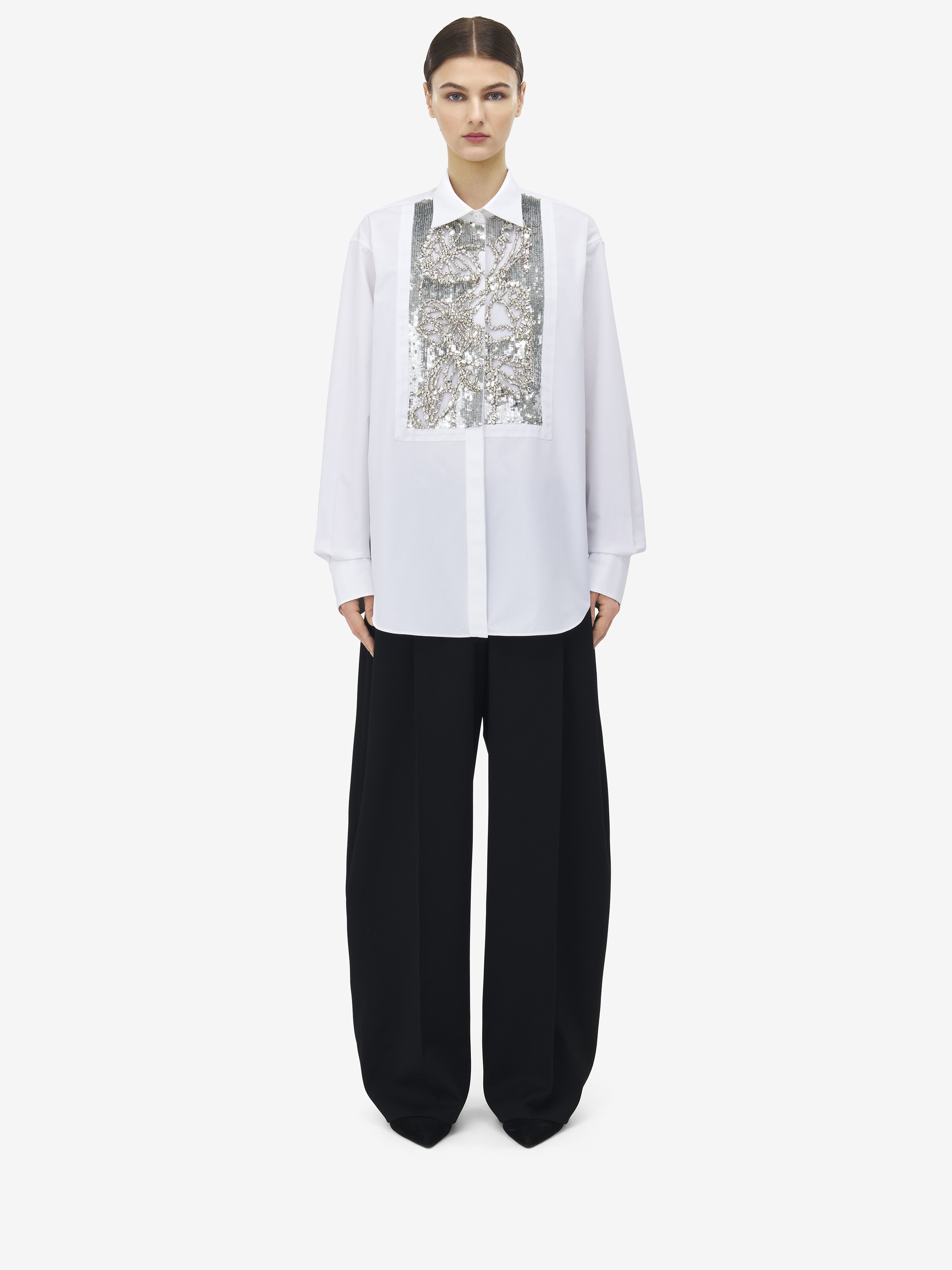 Crystal Stencil Embroidery Shirt - 3