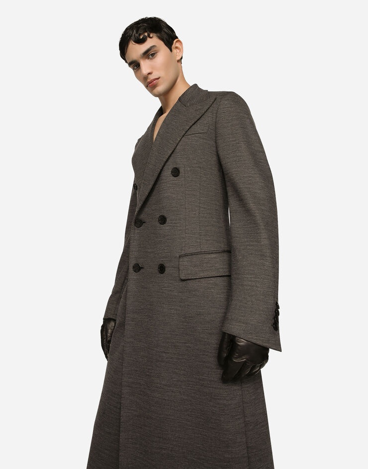 Double-breasted technical wool jersey coat - 4