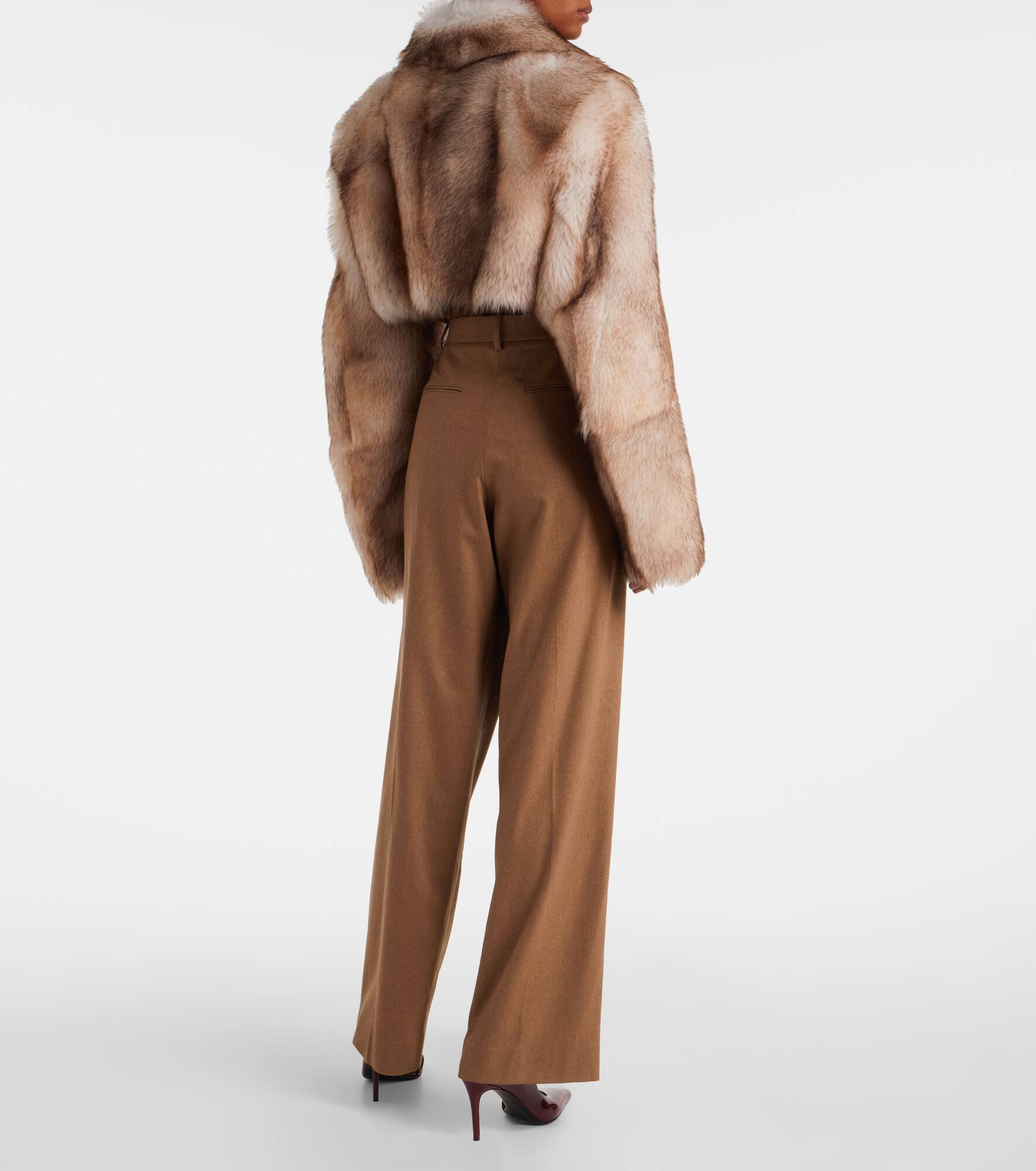August high-rise wool straight pants - 3