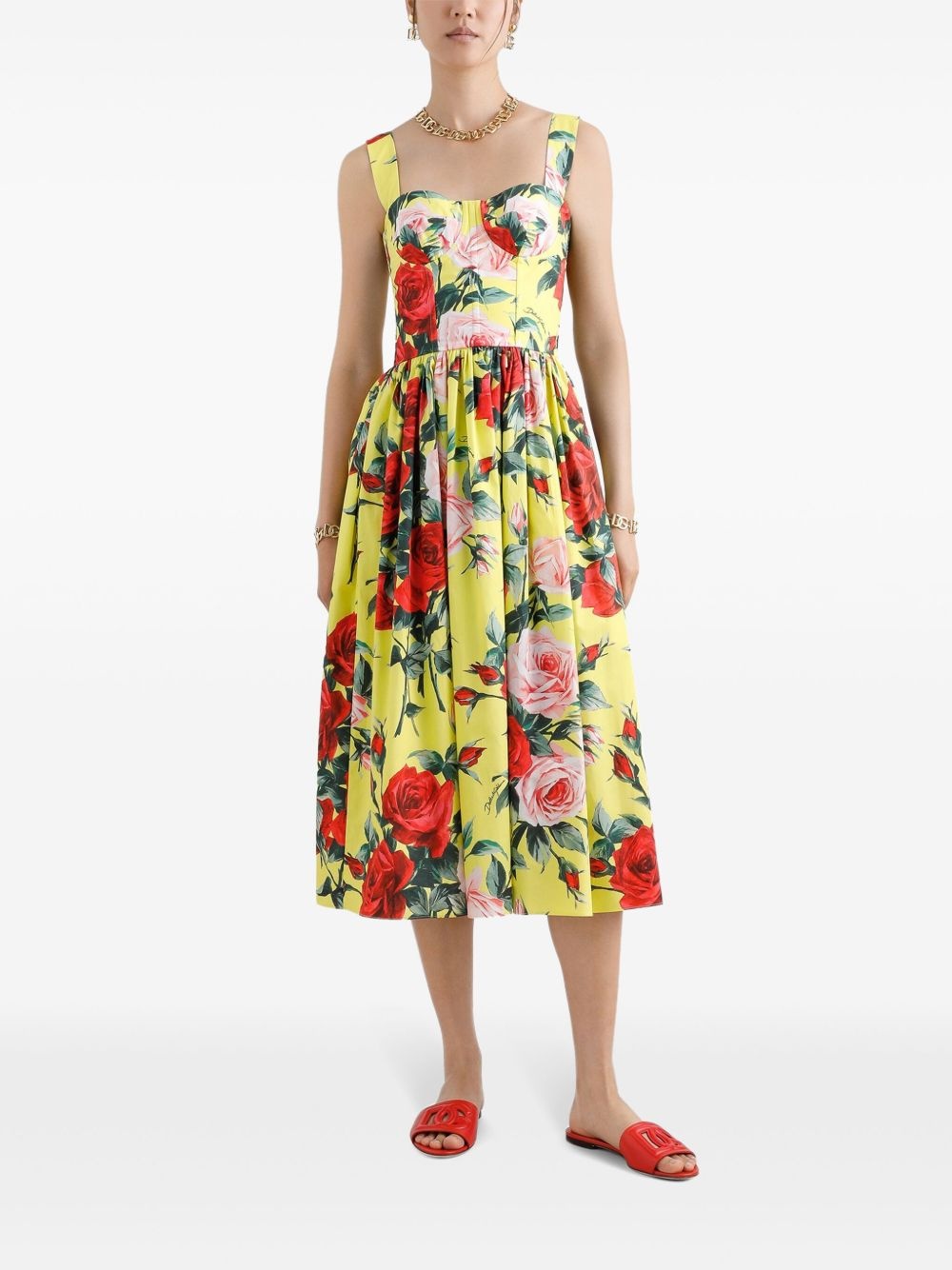floral-print midi dress - 2