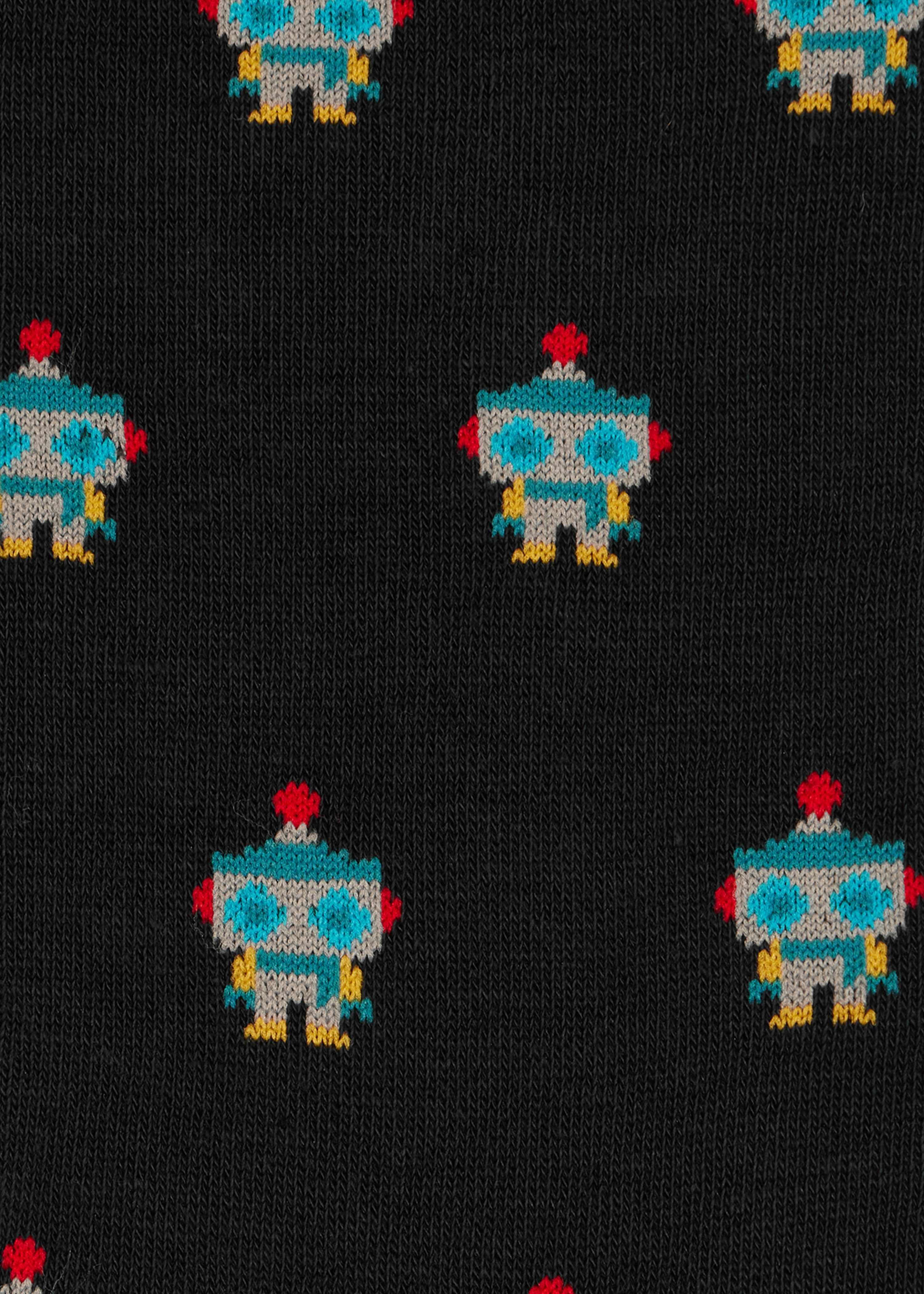 Black Cotton-Blend 'Robot' Socks - 3