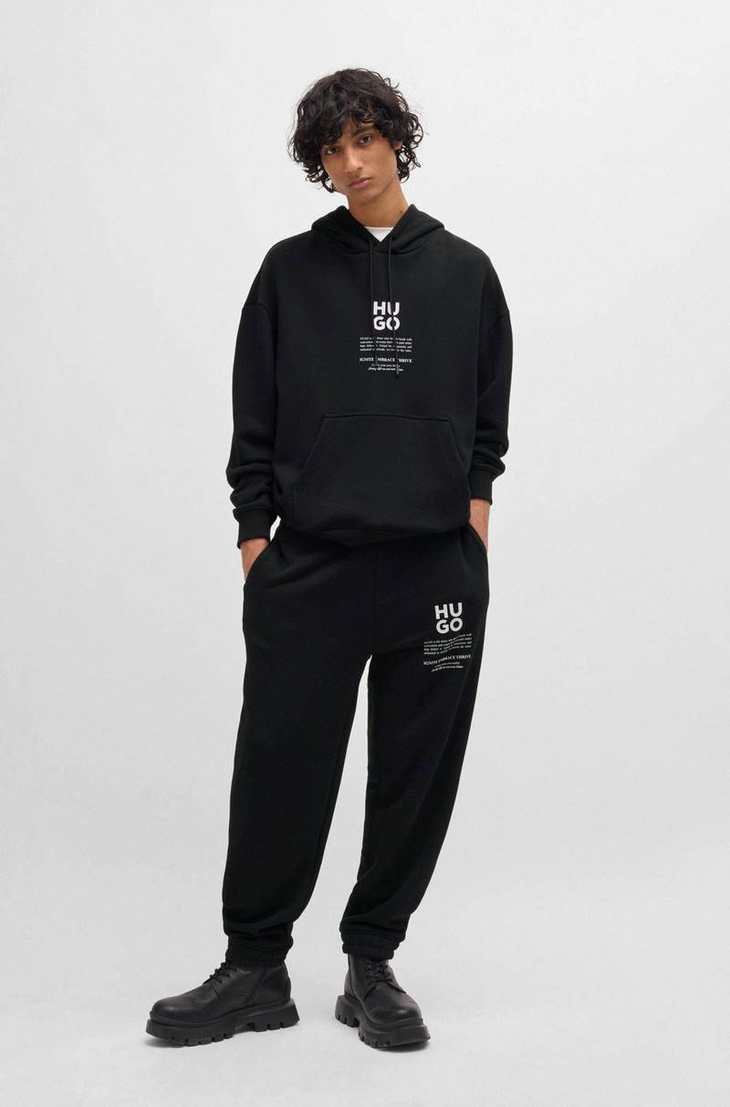 HUGO RELAXED-FIT TRACKSUIT BOTTOMS WITH LOGO AND SLOGANS outlook