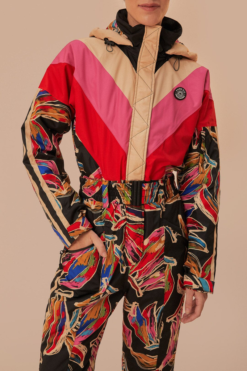 FARM RIO Black Artsy Banana Ski Jumpsuit outlook