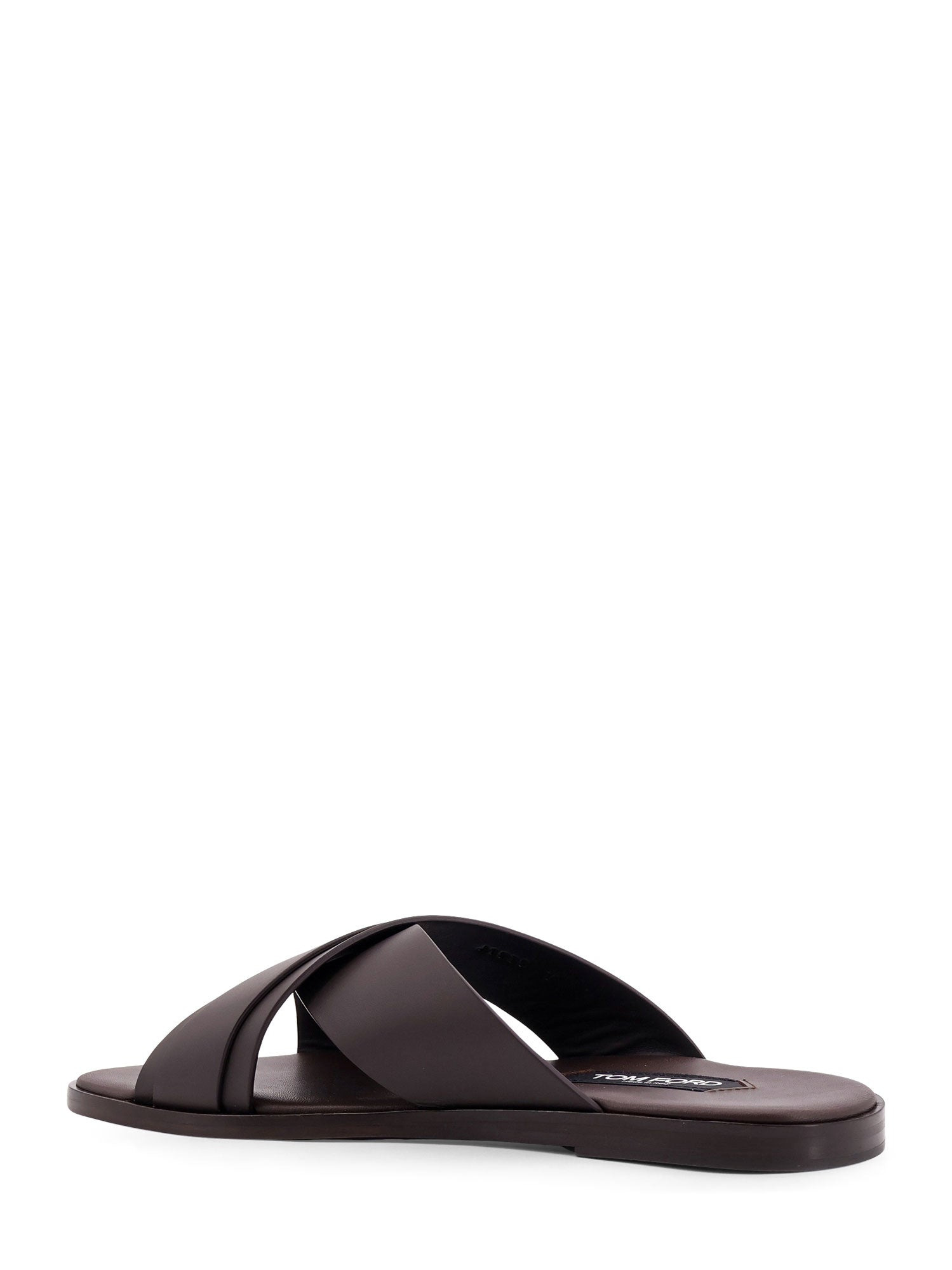 Leather Sandals With Perforated Logo Detail - 3