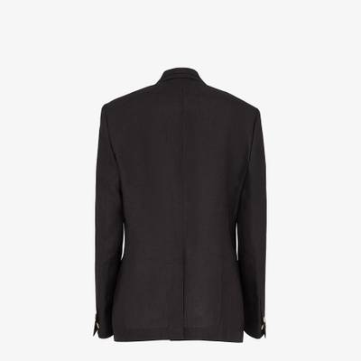 FENDI Black hemp fabric blazer outlook