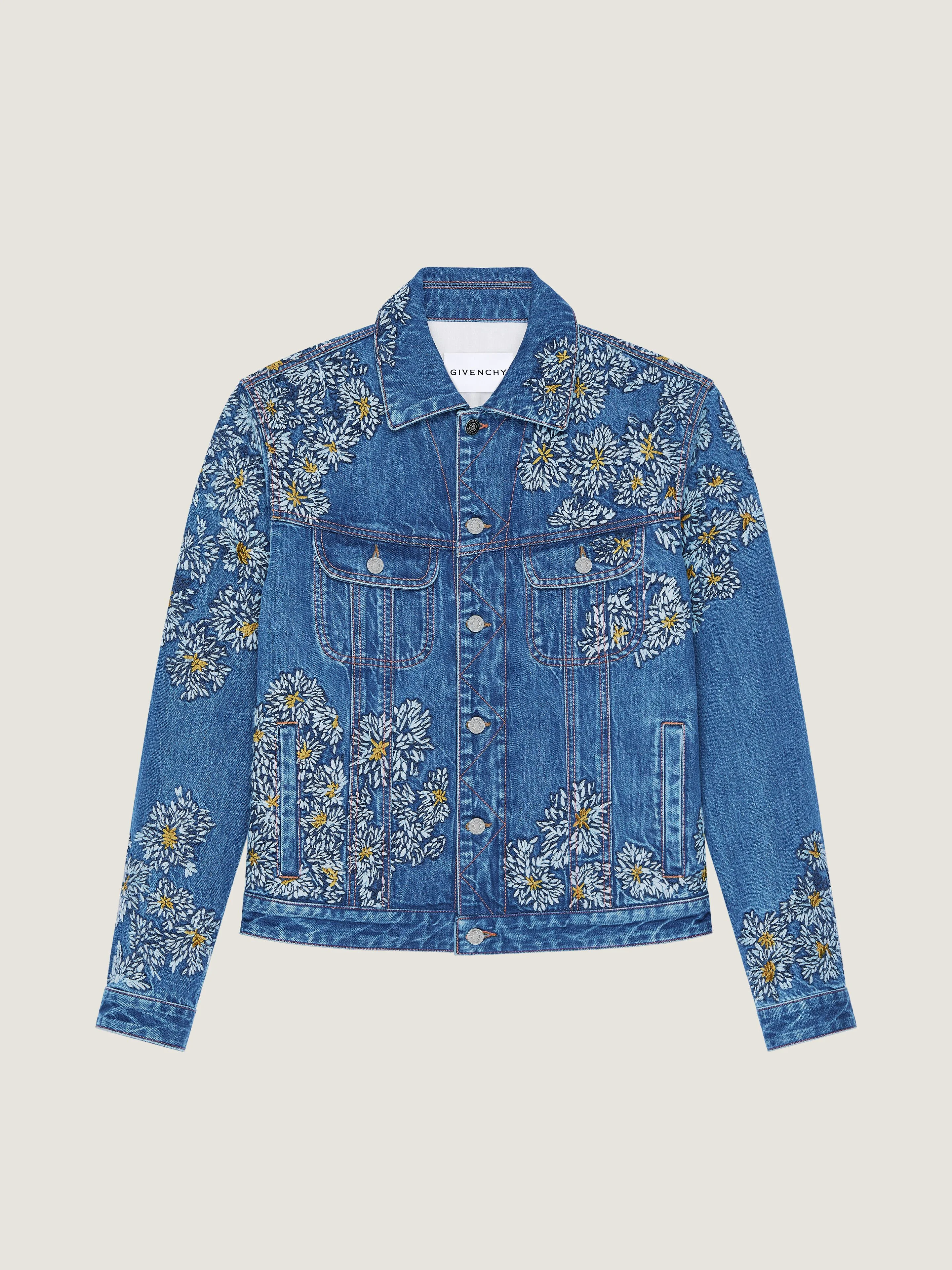 JACKET IN BLUE DENIM WITH POMPOM EMBROIDERY - 1